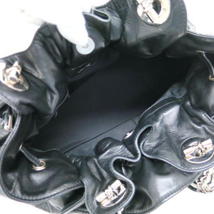 Pre Owned Dior Black Quilted Cannage Lambskin Leather Le Trente Shoulder Bag