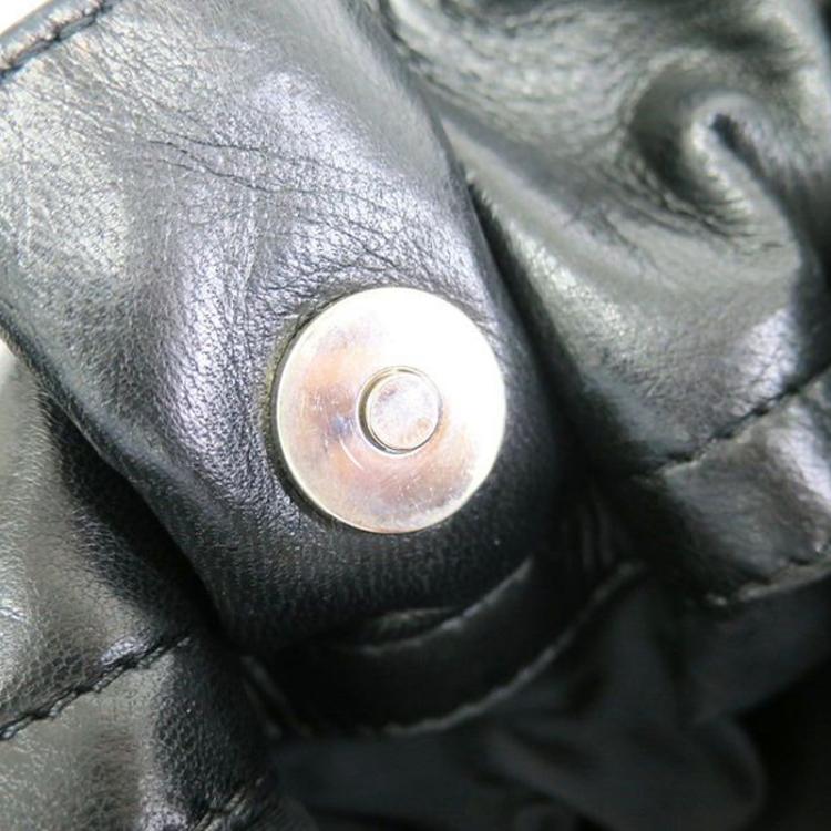 Pre Owned Dior Black Quilted Cannage Lambskin Leather Le Trente Shoulder Bag