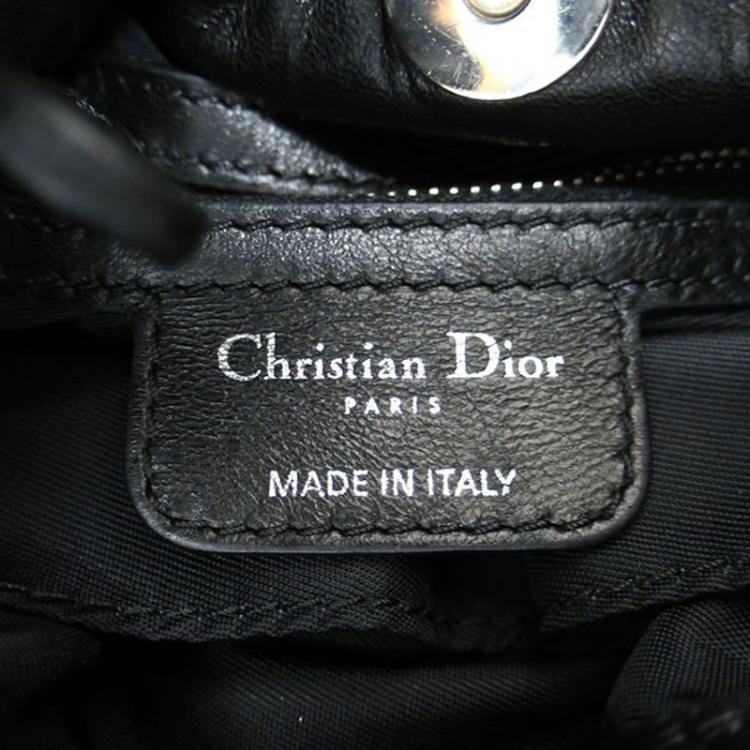 Pre Owned Dior Black Quilted Cannage Lambskin Leather Le Trente Shoulder Bag