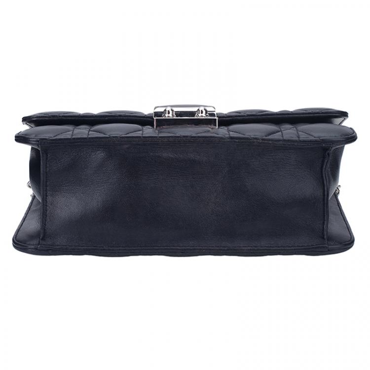Pre Owned Dior Black Cannage Quilted Calfskin Miss Dior Promenade Pouch Clutch Bag