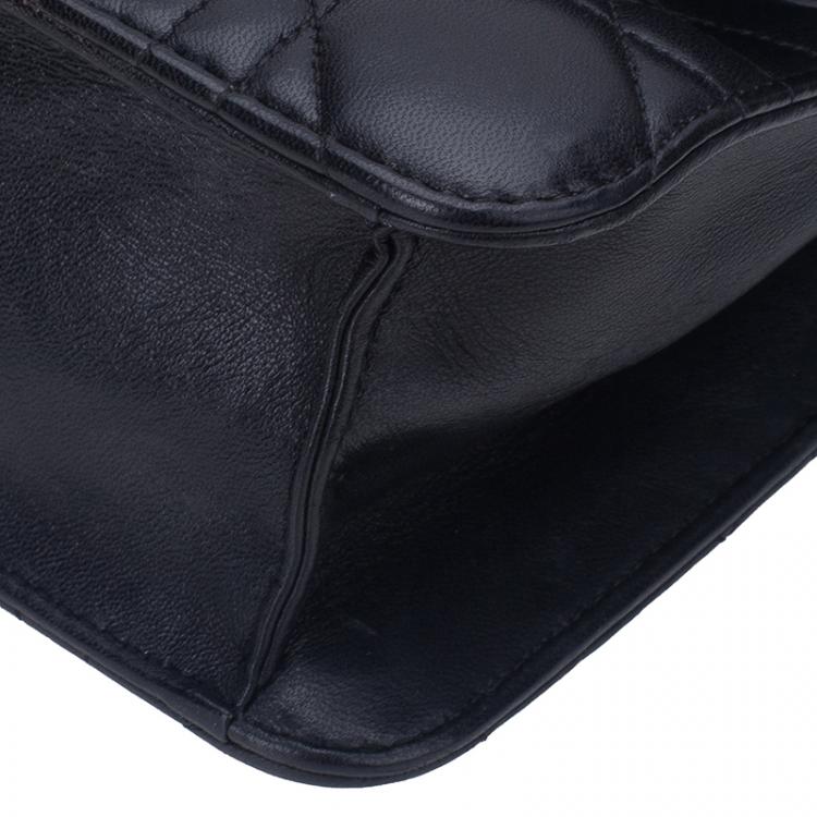 Pre Owned Dior Black Cannage Quilted Calfskin Miss Dior Promenade Pouch Clutch Bag