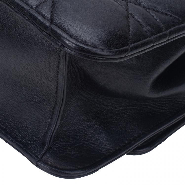 Pre Owned Dior Black Cannage Quilted Calfskin Miss Dior Promenade Pouch Clutch Bag