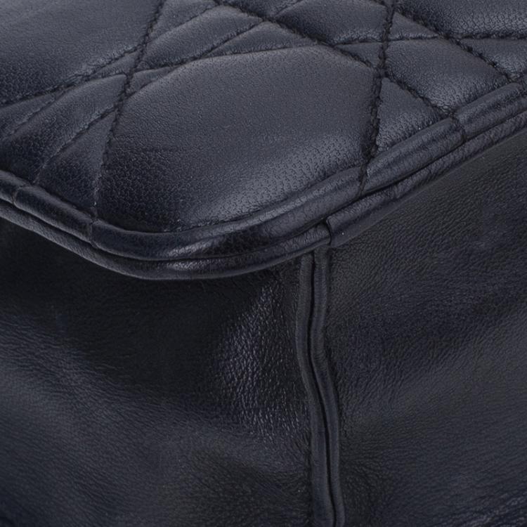 Pre Owned Dior Black Cannage Quilted Calfskin Miss Dior Promenade Pouch Clutch Bag