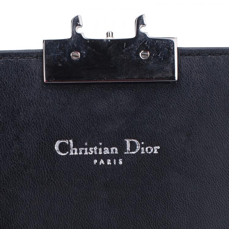Pre Owned Dior Black Cannage Quilted Calfskin Miss Dior Promenade Pouch Clutch Bag