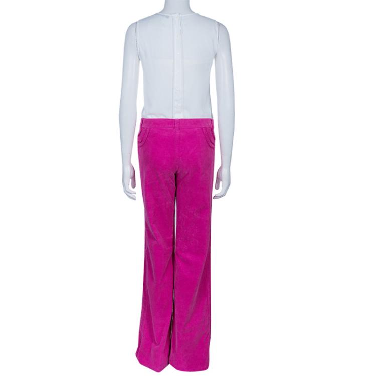 Pre Owned Christian Lacroix Pink Corduroy Trousers S/M