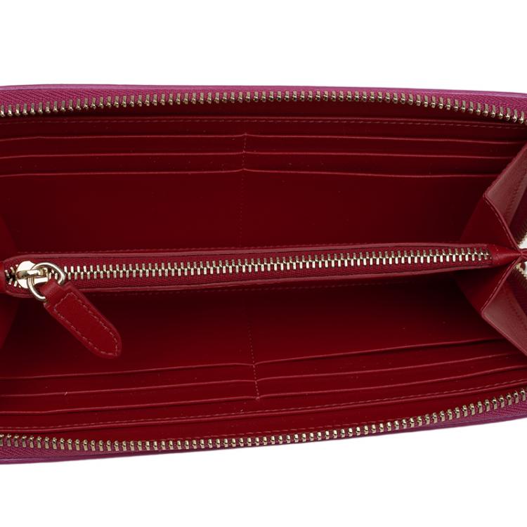 Pre Owned Christian Louboutin Pink Leather Studded Spike Continental Wallet