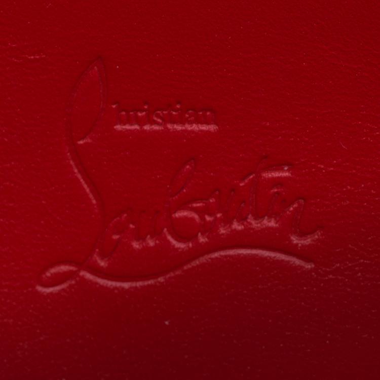 Pre Owned Christian Louboutin Pink Leather Studded Spike Continental Wallet