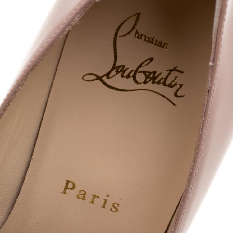 Pre Owned Christian Louboutin Beige Patent Leather Pigalle Follies Pumps Size 40