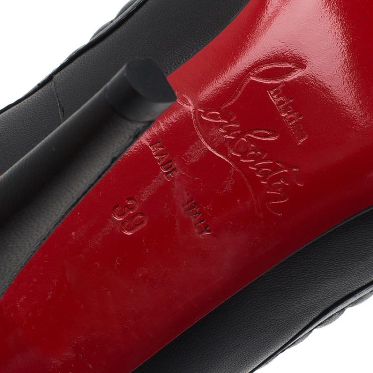 Pre Owned Christian Louboutin Black Lambskin Ankle Boots Size 39