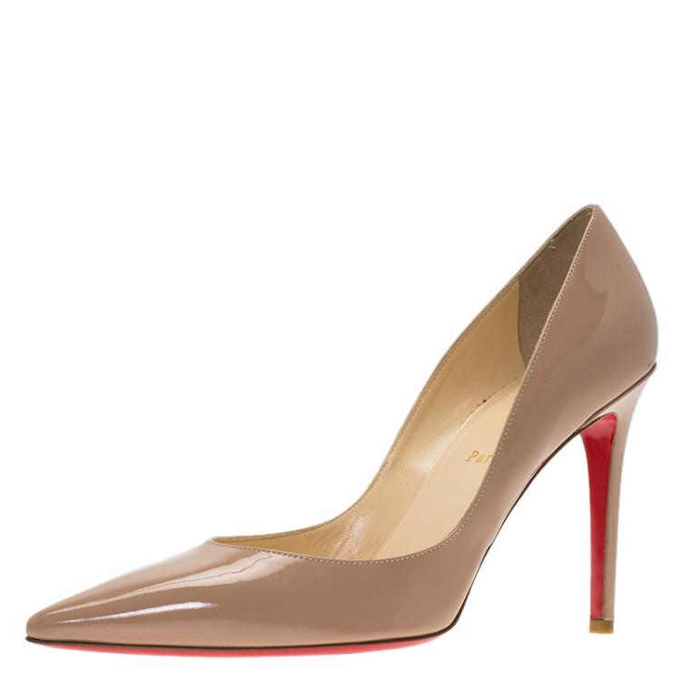 مملوكة مسبقًا Christian Louboutin Beige Patent Pigalle Pumps Size 40