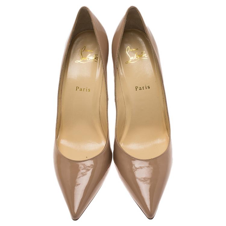 مملوكة مسبقًا Christian Louboutin Beige Patent Pigalle Pumps Size 40