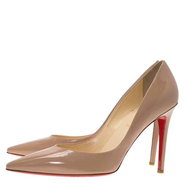 مملوكة مسبقًا Christian Louboutin Beige Patent Pigalle Pumps Size 40