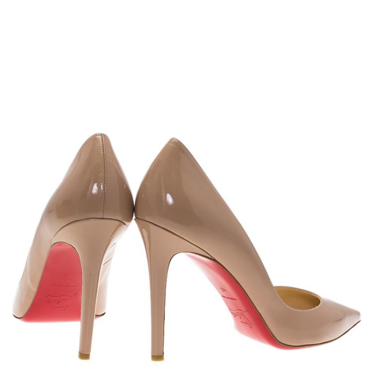 مملوكة مسبقًا Christian Louboutin Beige Patent Pigalle Pumps Size 40