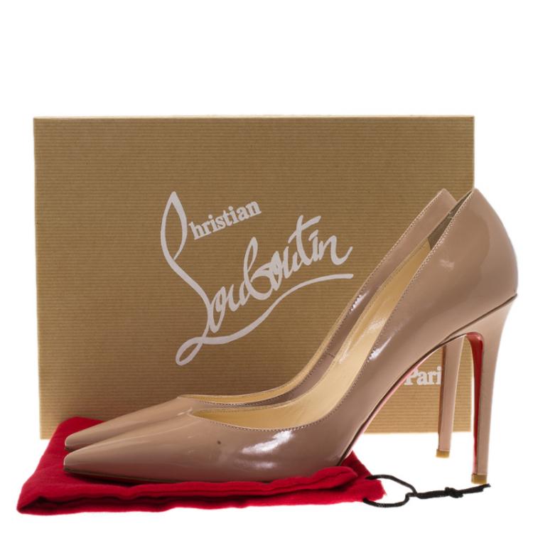مملوكة مسبقًا Christian Louboutin Beige Patent Pigalle Pumps Size 40