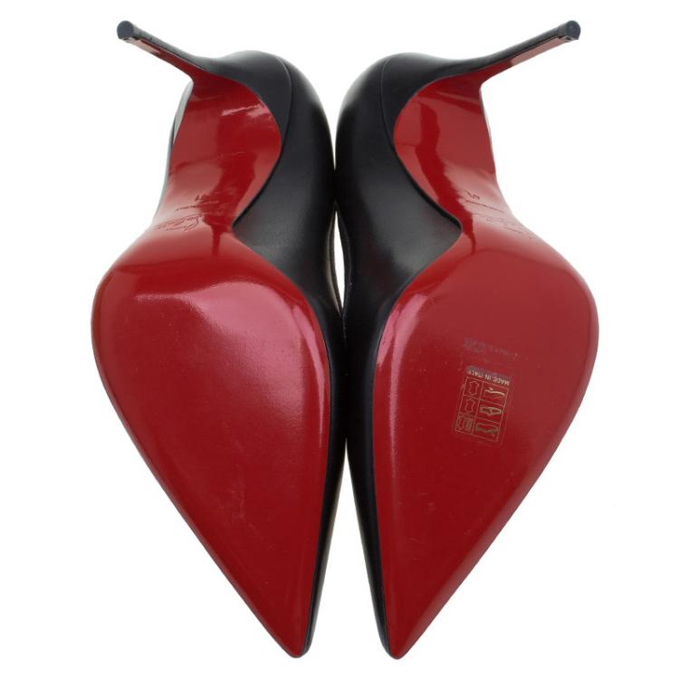 Pre Owned Christian Louboutin Black Leather Princess Pumps Size 41