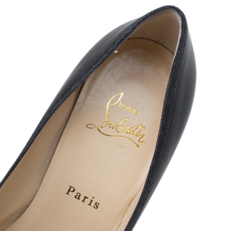 Pre Owned Christian Louboutin Black Leather Princess Pumps Size 41