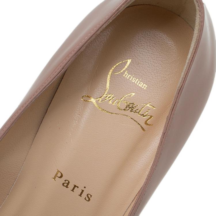 Pre Owned Christian Louboutin Beige Patent Pigalle Pumps Size 40