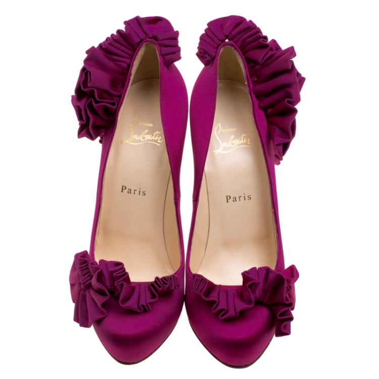 Pre Owned Christian Louboutin Pink Satin Escandria Pumps Size 39