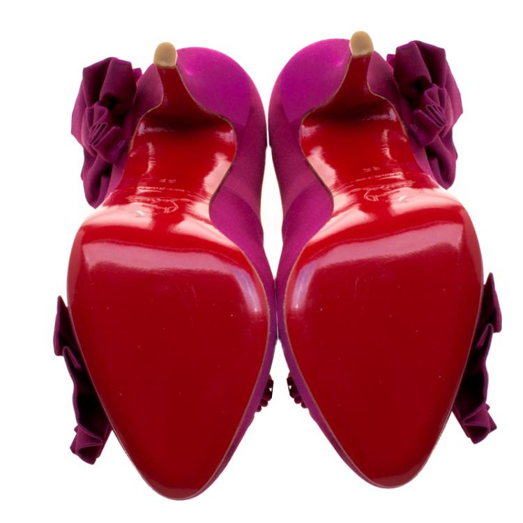 Pre Owned Christian Louboutin Pink Satin Escandria Pumps Size 39
