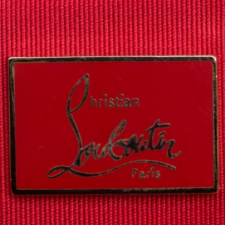 Pre Owned Christian Louboutin Yellow Patent Leather Studded Loubiposh Clutch 