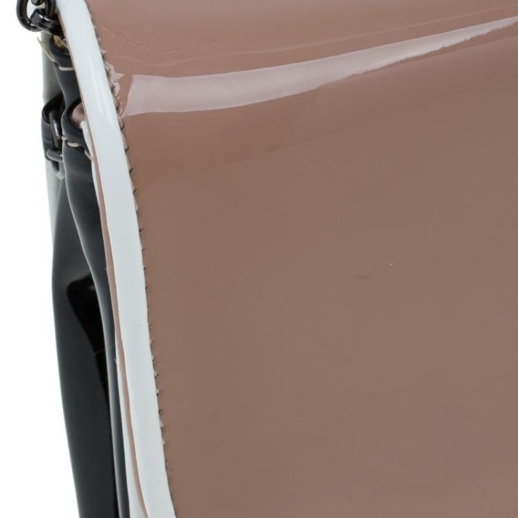 Pre Owned Christian Louboutin Beige Patent Leather Riviera Clutch