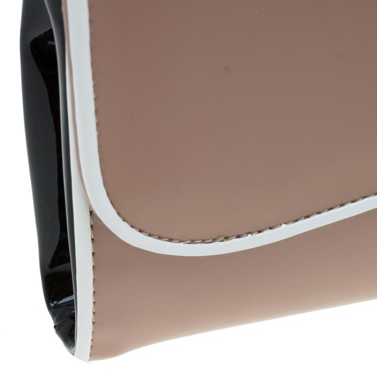Pre Owned Christian Louboutin Beige Patent Leather Riviera Clutch