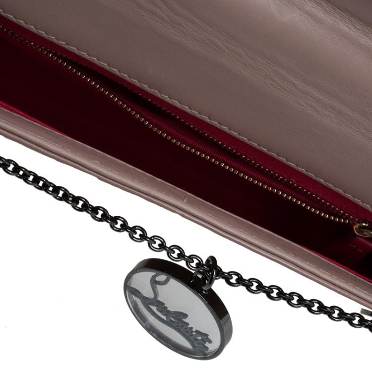 Pre Owned Christian Louboutin Beige Patent Leather Riviera Clutch