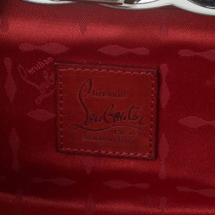 Pre Owned Christian Louboutin Purple Velvet Evening Bag