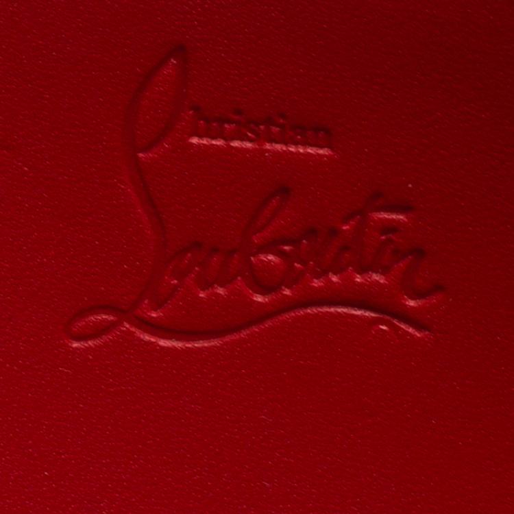 Pre Owned Christian Louboutin Black Leather Studded Spike Continental Wallet
