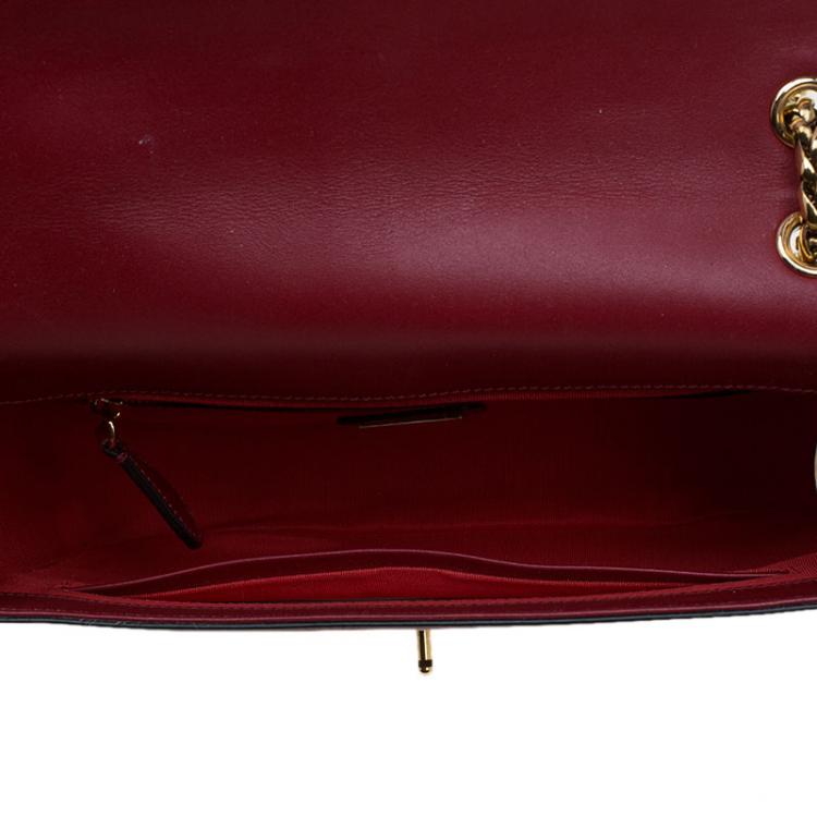 Pre Owned Christian Louboutin Red/Beige Leather Sweet Charity Shoulder Bag