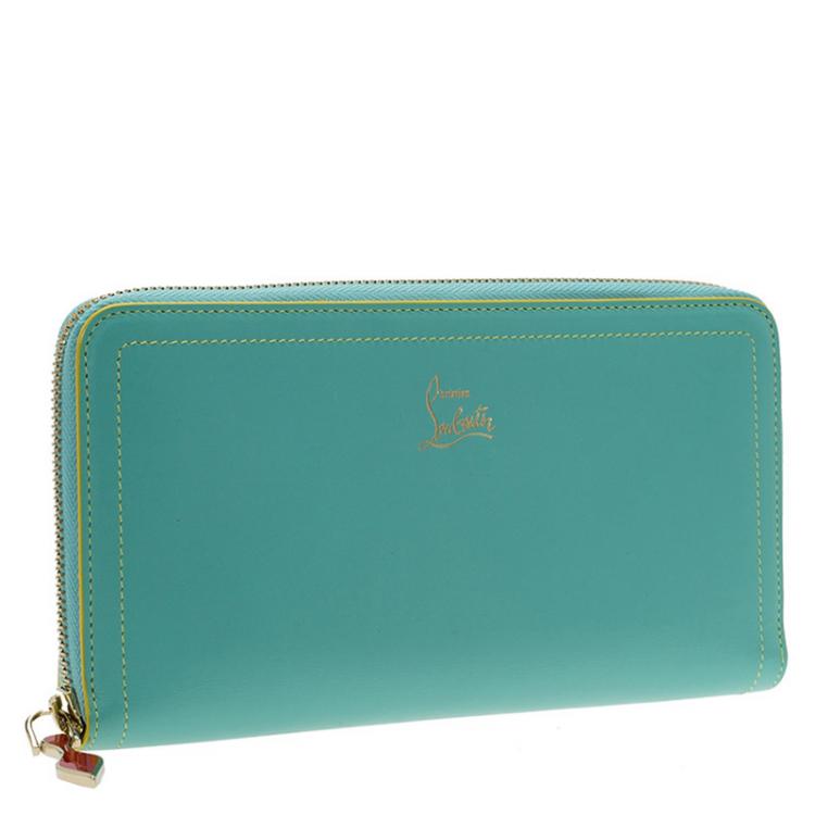 Christian Louboutin Panettone Spike-Studded Wallet in Green