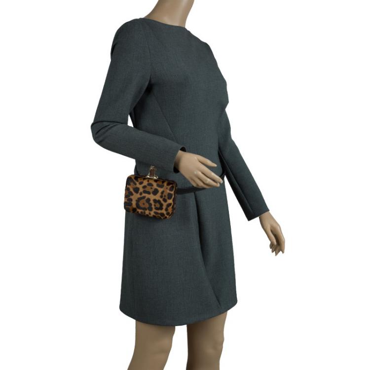 Pre Owned Christian Louboutin Brown Calf Hair Dancing Queen Clutch