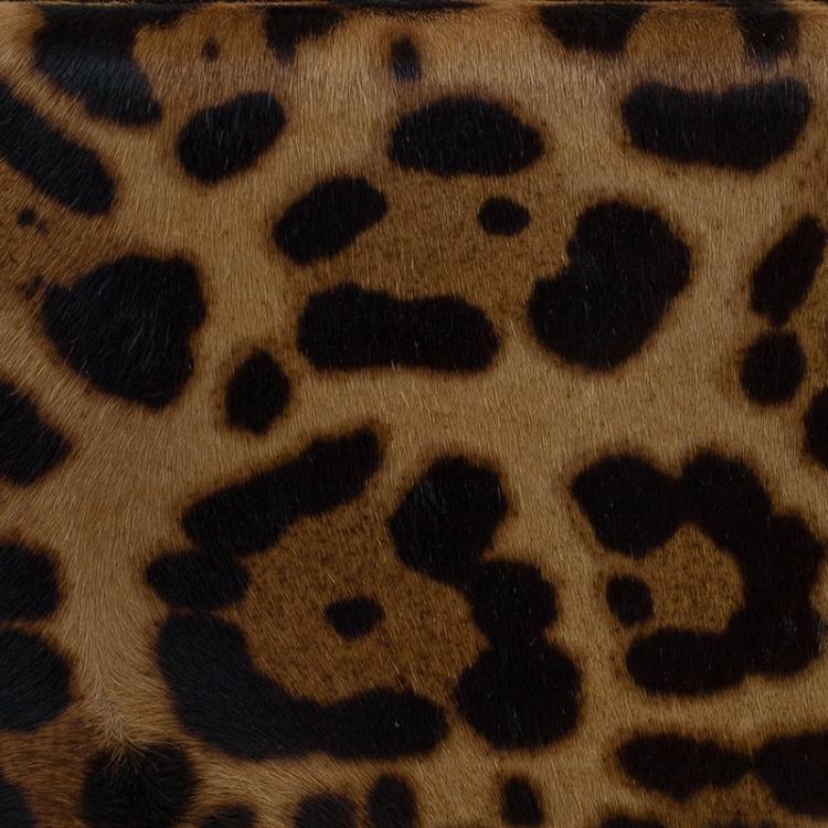 Pre Owned Christian Louboutin Brown Calf Hair Dancing Queen Clutch