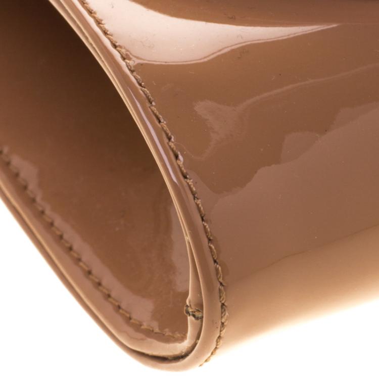 Pre Owned Christian Louboutin Beige Patent Leather Pigalle Clutch