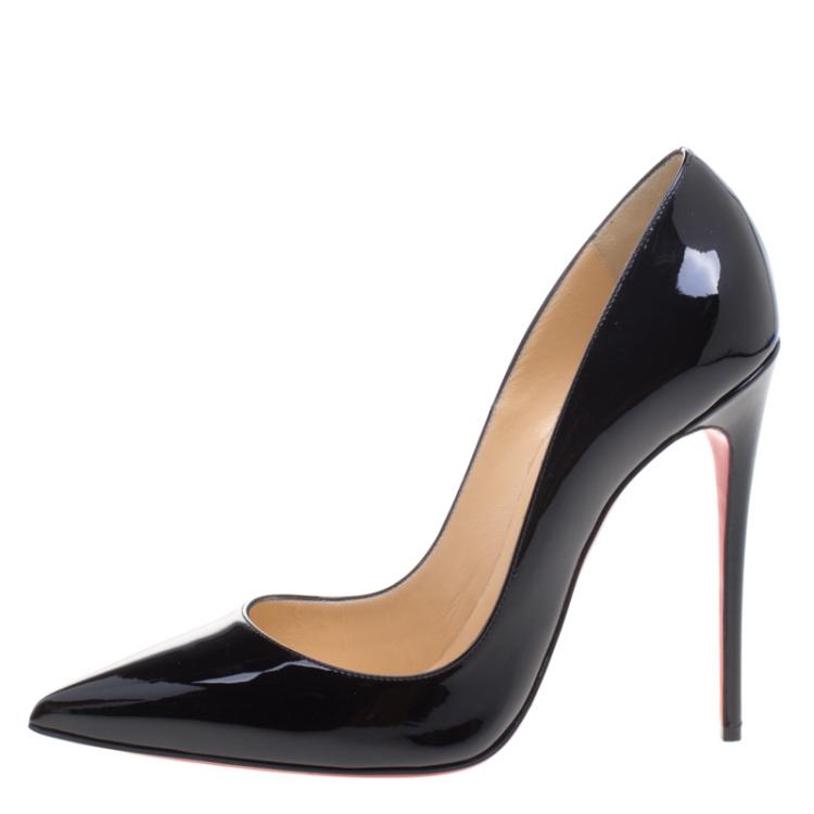 Pre Owned Christian Louboutin Black Patent Leather So Kate Pumps Size 40