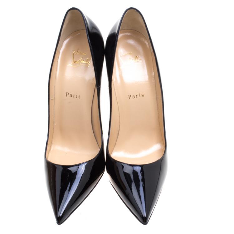 Pre Owned Christian Louboutin Black Patent Leather So Kate Pumps Size 40