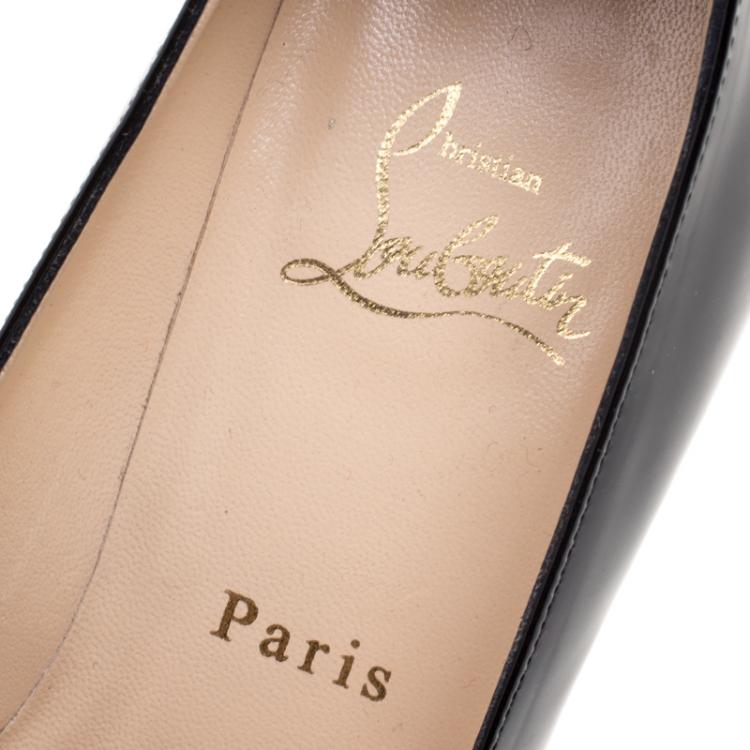 Pre Owned Christian Louboutin Black Patent Leather Prorata Pumps Size 38