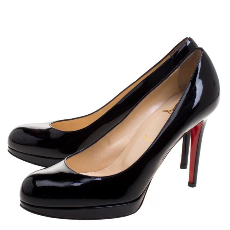 Pre Owned Christian Louboutin Black Patent Leather New Simple Pumps Size 37