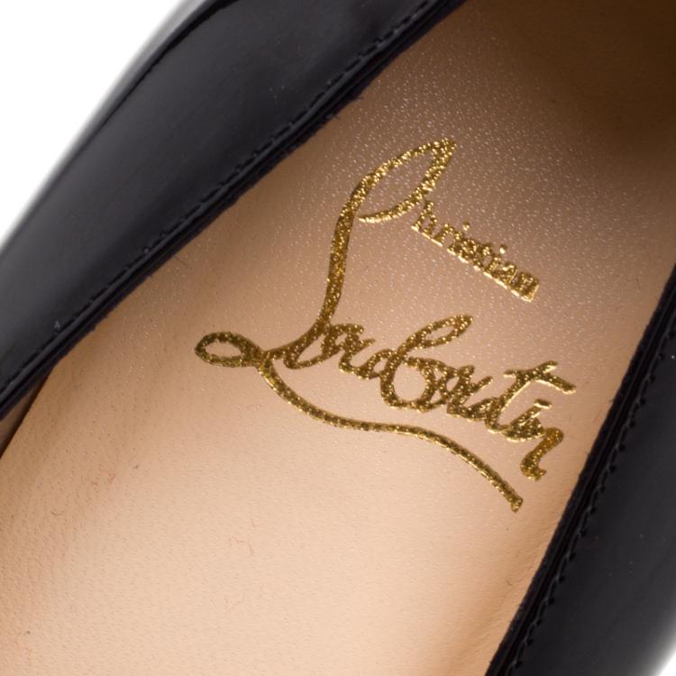 Pre Owned Christian Louboutin Black Patent Leather New Simple Pumps Size 37