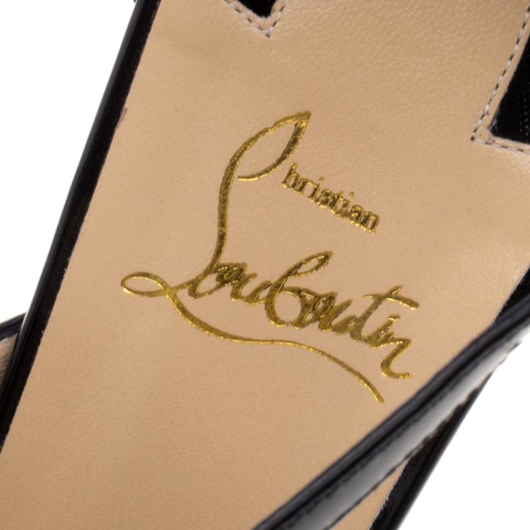 مملوكة مسبقًا Christian Louboutin Black Leather Mira Bella Cross Strap Sandals Size 40.5
