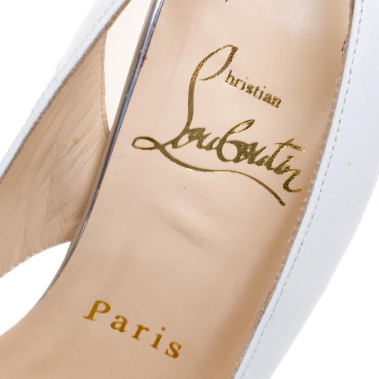 Pre Owned Christian Louboutin Tricolor Leather Air Chance Sling Back Sandals Size 37.5