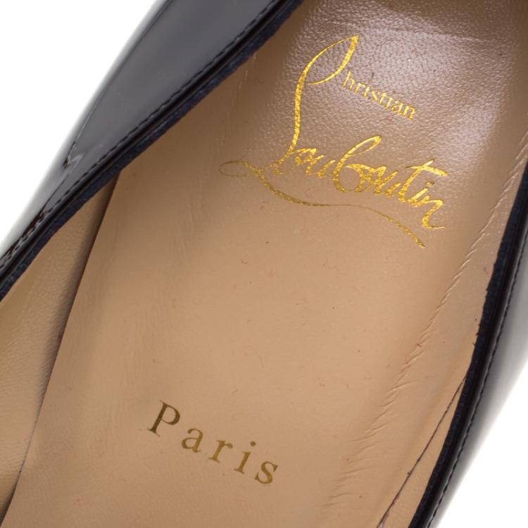Pre Owned Christian Louboutin Black Patent Leather So Kate Pumps Size 42