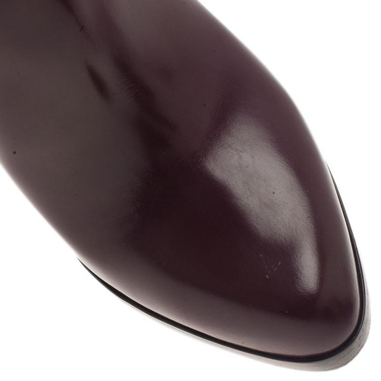 Pre Owned Christian Louboutin Burgundy Boots Size 41.5