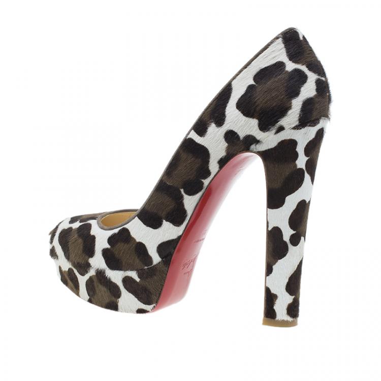 Pre Owned Christian Louboutin Pony Hair Bibi Platform Pumps Size 39