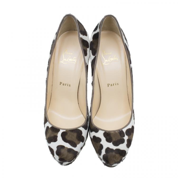 Pre Owned Christian Louboutin Pony Hair Bibi Platform Pumps Size 39