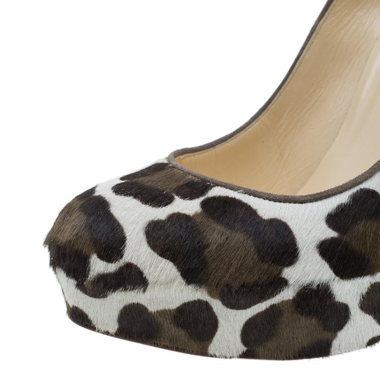 Pre Owned Christian Louboutin Pony Hair Bibi Platform Pumps Size 39