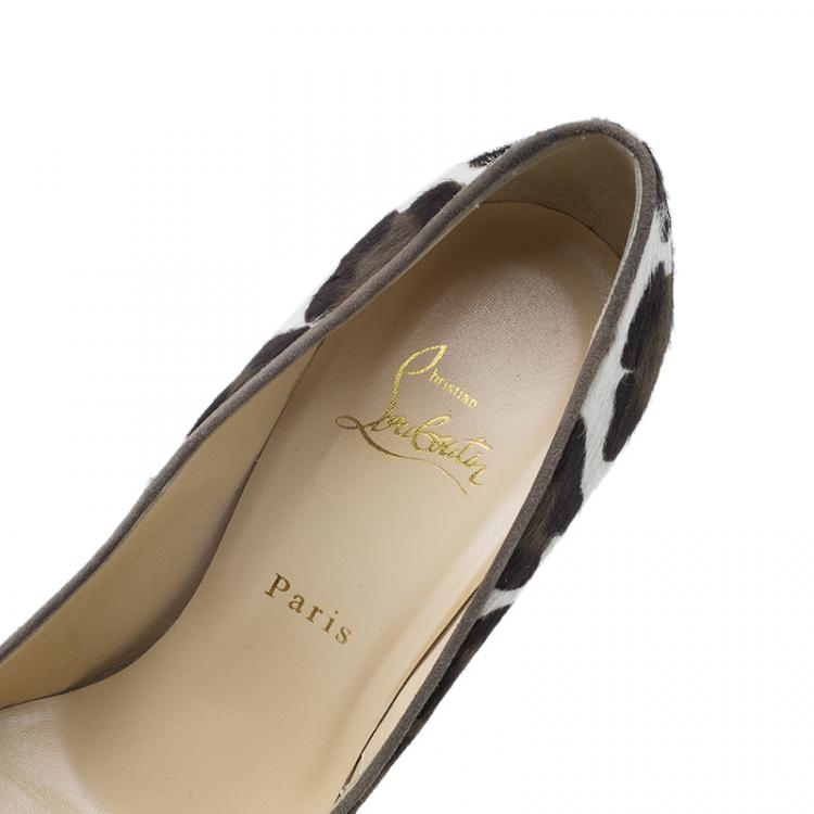 Pre Owned Christian Louboutin Pony Hair Bibi Platform Pumps Size 39