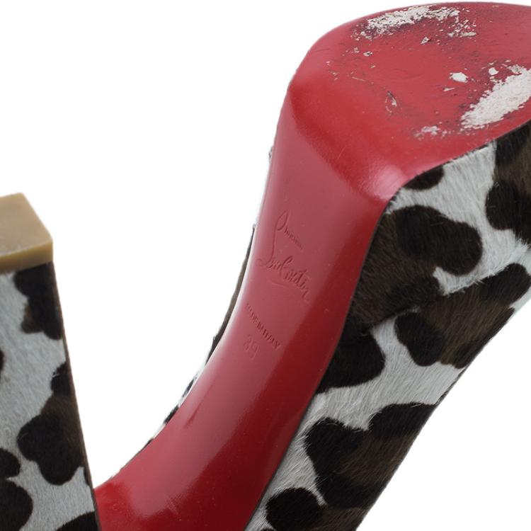 Pre Owned Christian Louboutin Pony Hair Bibi Platform Pumps Size 39