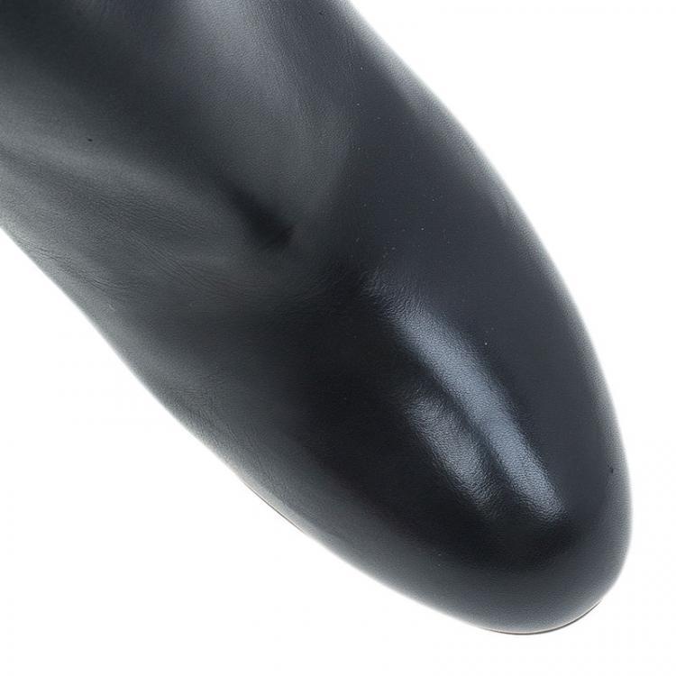 Pre Owned Christian Louboutin Black Leather Fifi Botta Knee Boots Size 40.5