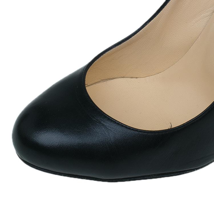مملوكة مسبقًا Christian Louboutin Black Leather Ron Ron Pumps Size 38.5 